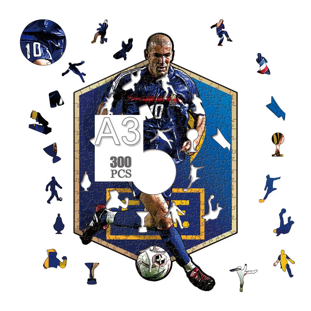Zinédine Zidane | 2D Holzpuzzle
