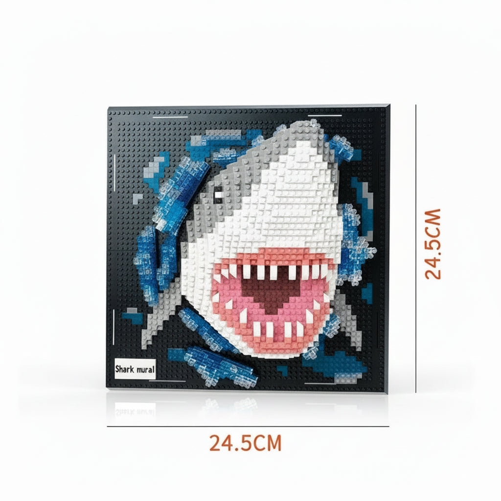 Hai auf Bauplatte | Bausteine