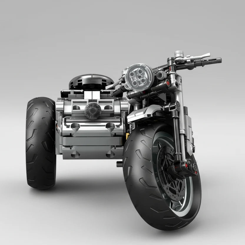 Mechanisches Retro Dreirad Motorrad | Bausteine