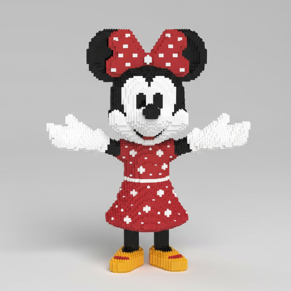 MEGA Maus im roten Kleid mit Schleife | Bausteine