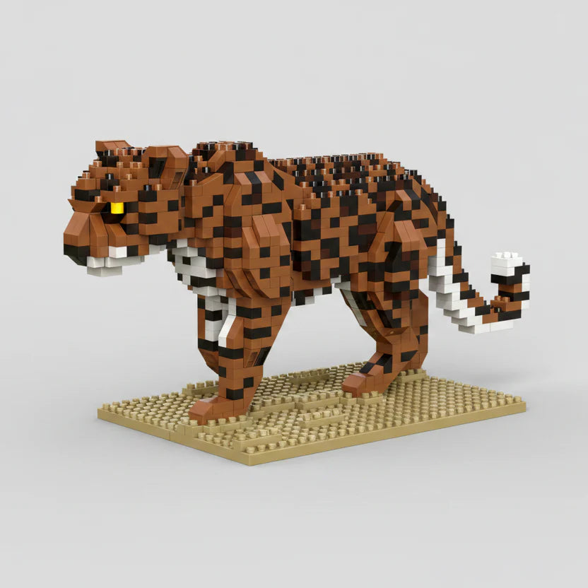 Jagd-Leopard auf Bauplatte | Bausteine