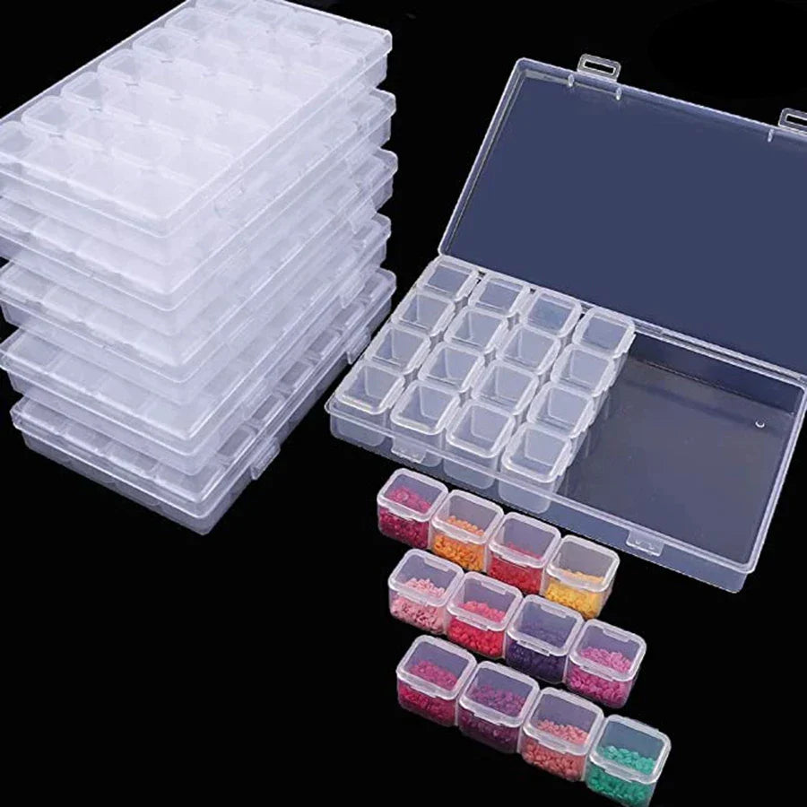 Diamond Painting Aufbewahrungsbox – 30 Schiffchen Mit Deckel & Stickern