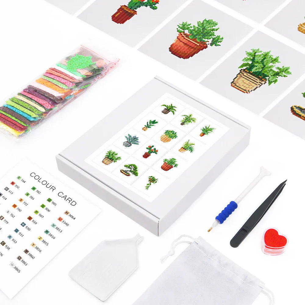 12 Mini Diamond Paintings | Pflanzen | Diamond Painting