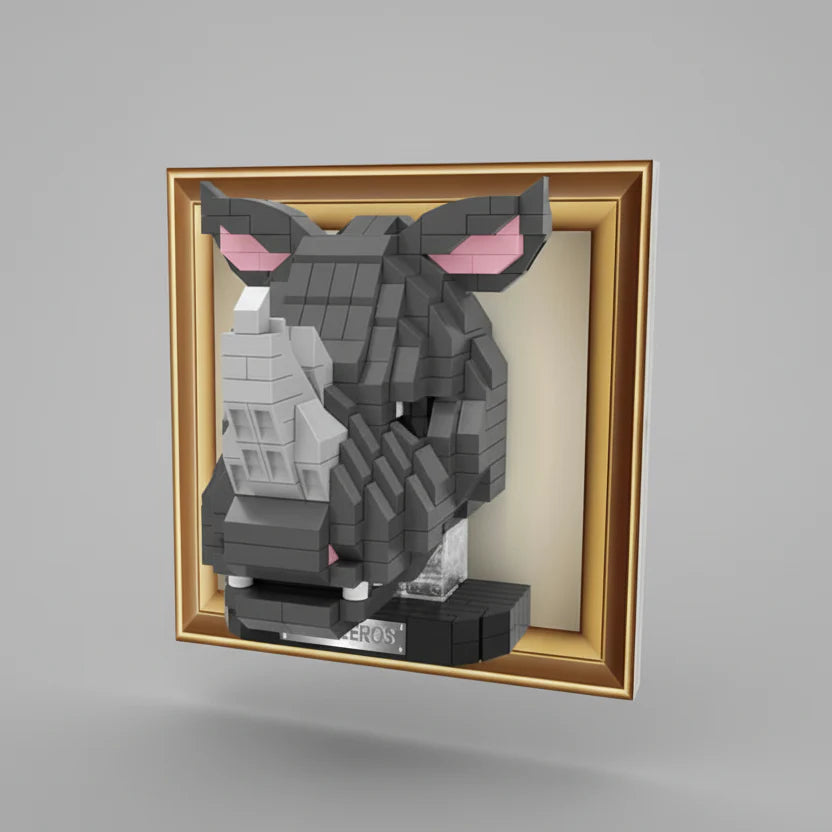 Mini 3D Bild Nashorn | Bausteine