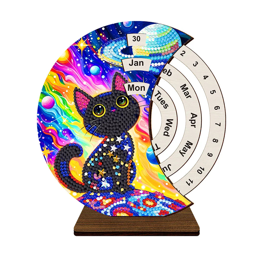 Schwarze Katze | Kalender | Diamond painting