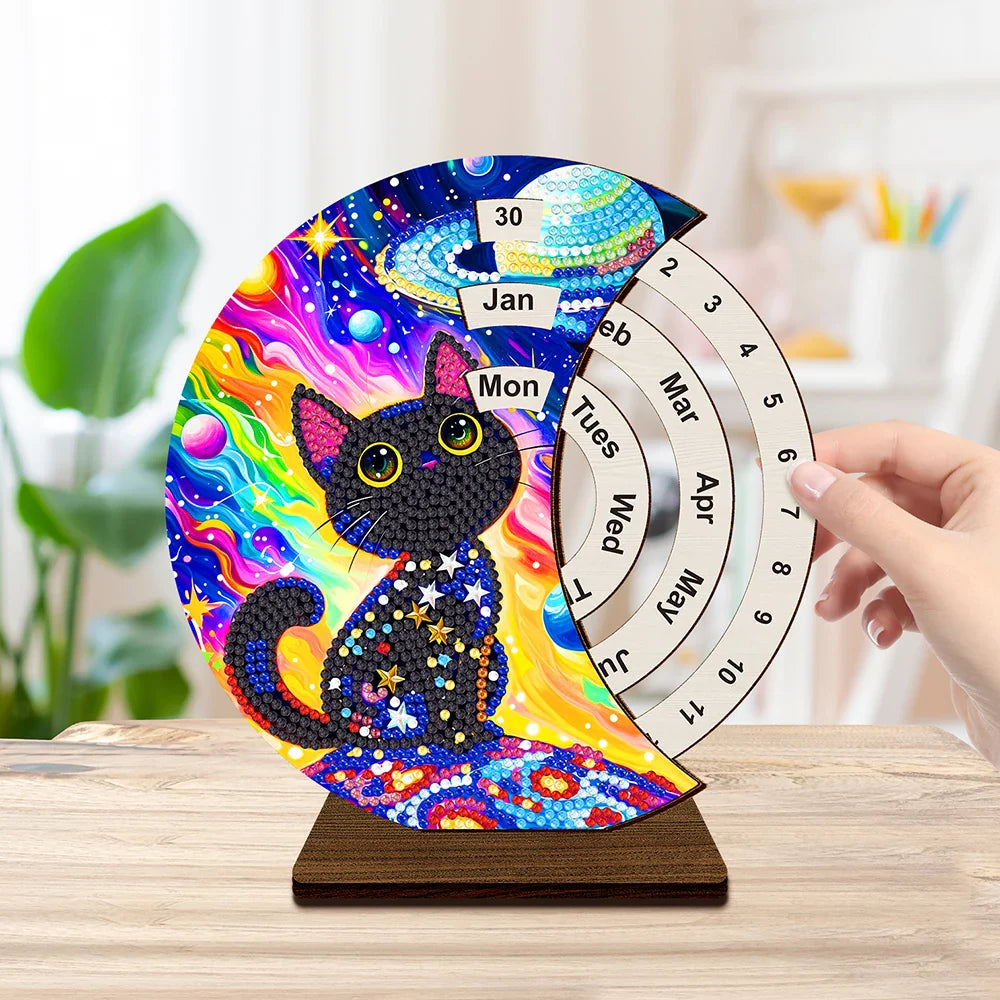 Schwarze Katze | Kalender | Diamond painting
