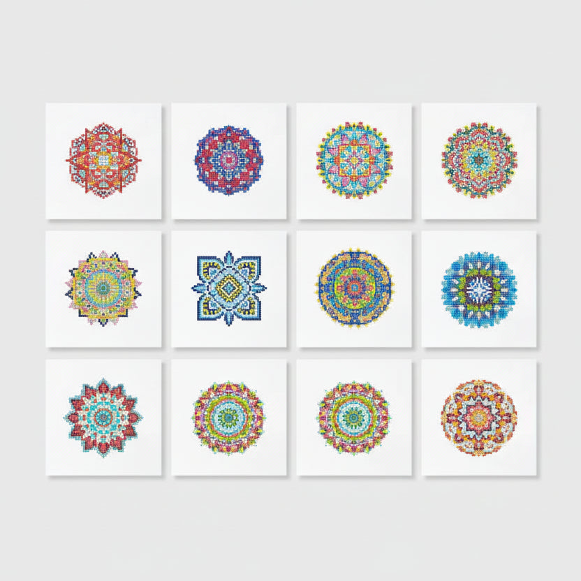 12 Mini Diamond Paintings | Mandala | Diamond Painting