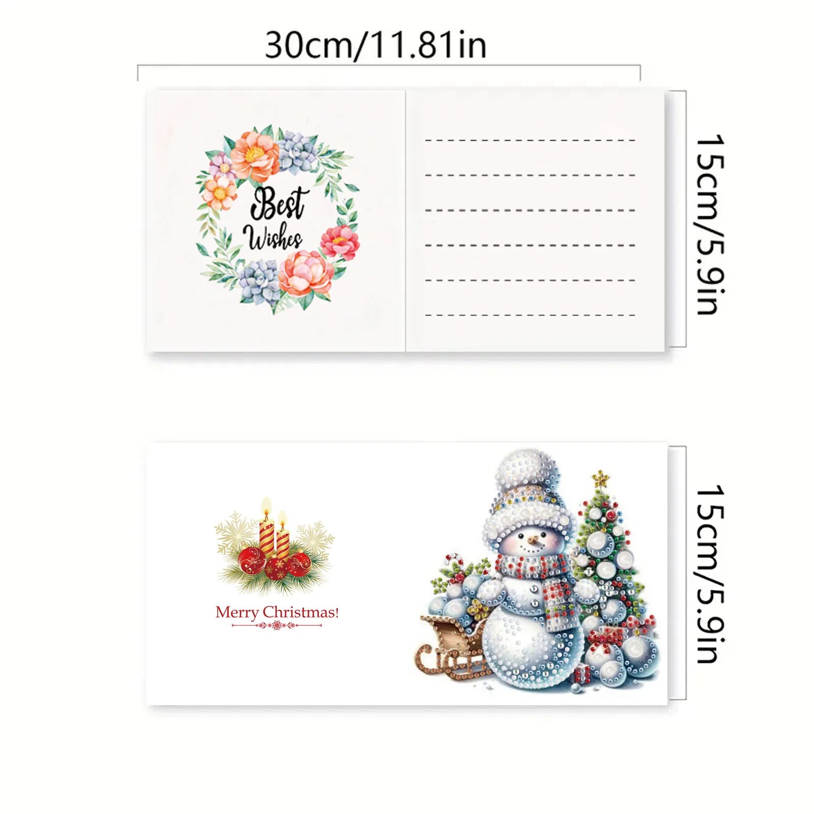 Schneemann-Karten | 6 Stück | Diamond Painting