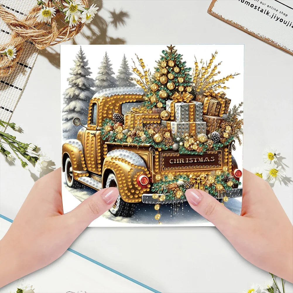 Weihnachtsauto-Karten | 6 Stück | Diamond Painting