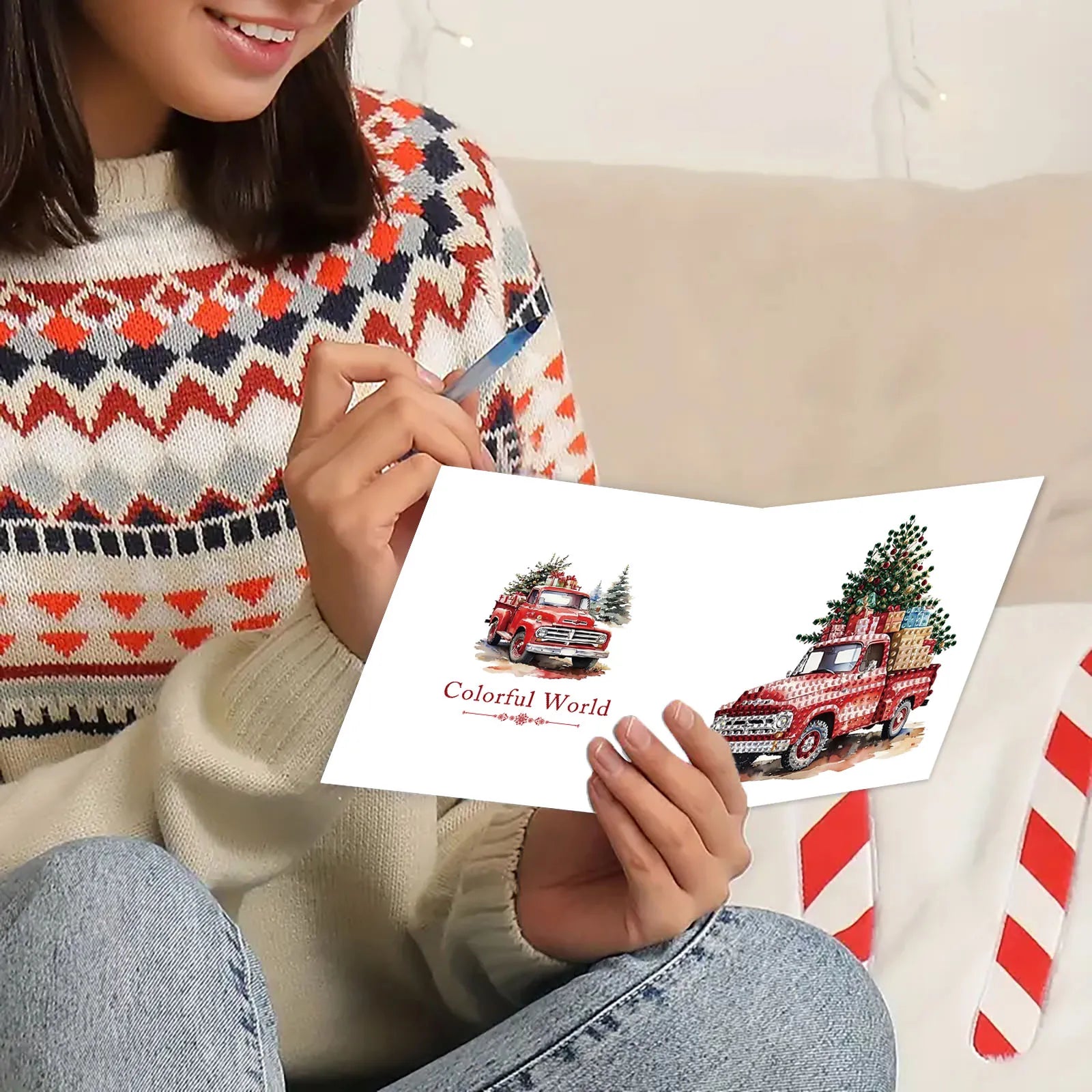 Auto-Weihnachtskarten | 6 Stück | Diamond Painting