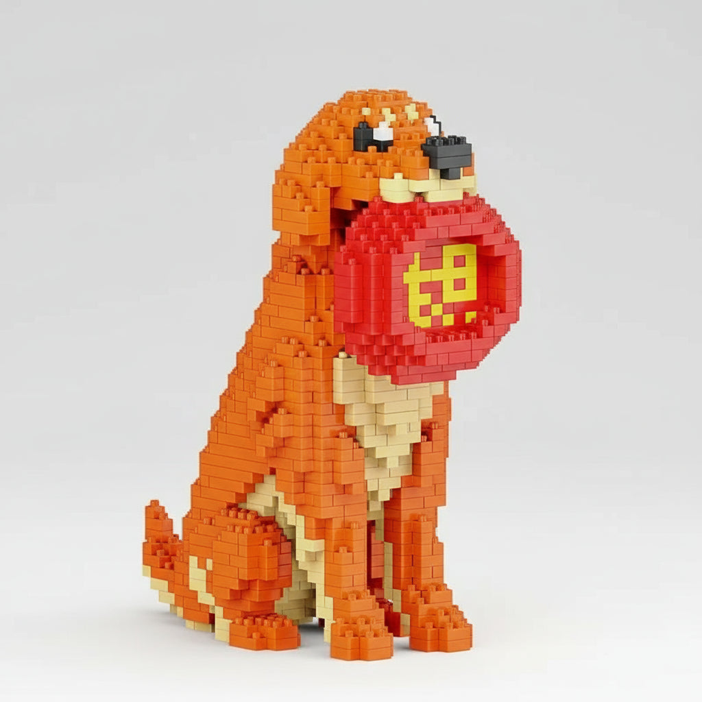 Hund mit Frisbee | Bausteine