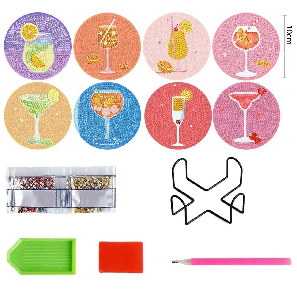 Bunte Cocktail-Untersetzer | Diamond Painting
