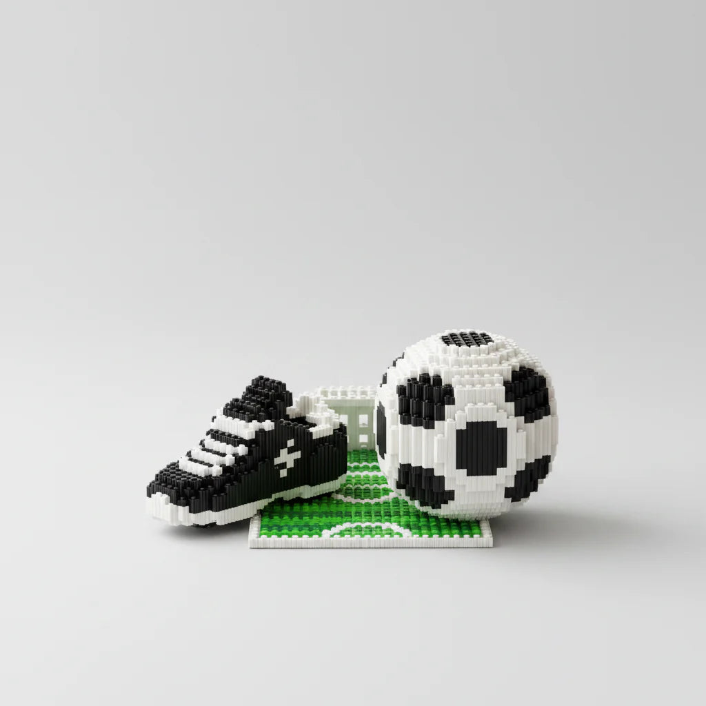 Fußballschuh auf Feld | Bausteine