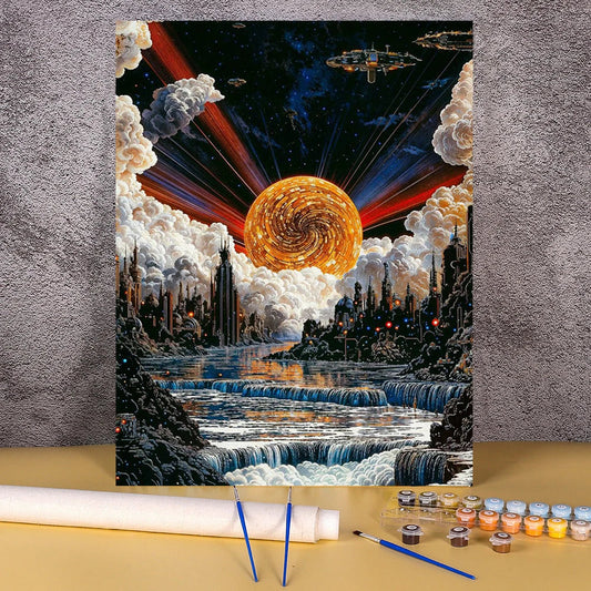 Unter der feurigen Sonne – Malen nach Zahlen