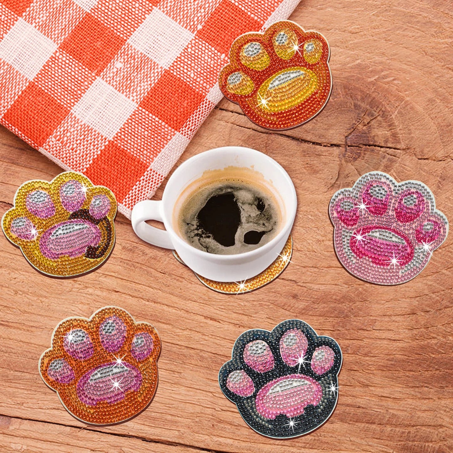 Hunde-Pfoten-Untersetzer | Diamond Painting