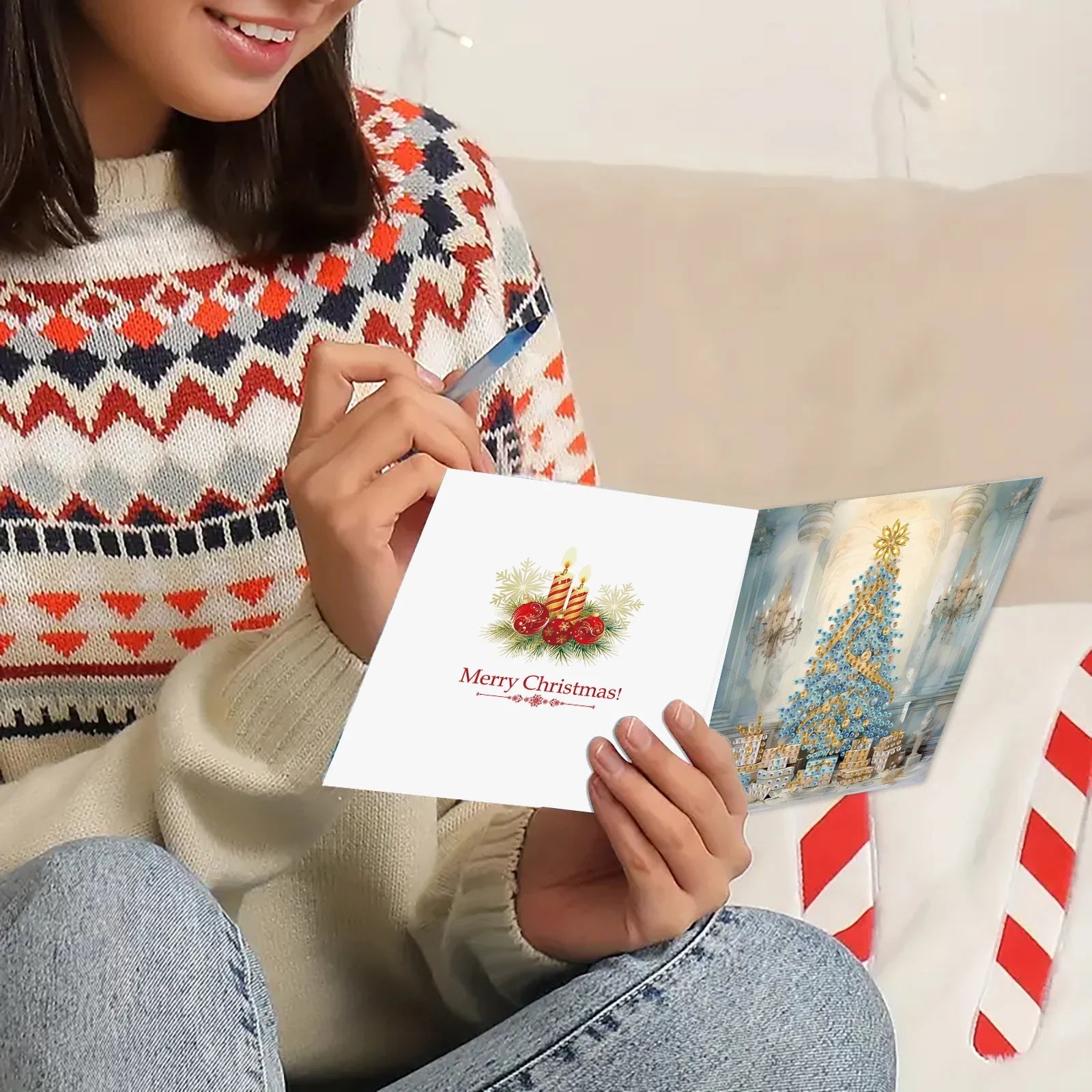Prachtvolle Weihnachtskarten | 6 Stück | Diamond Painting