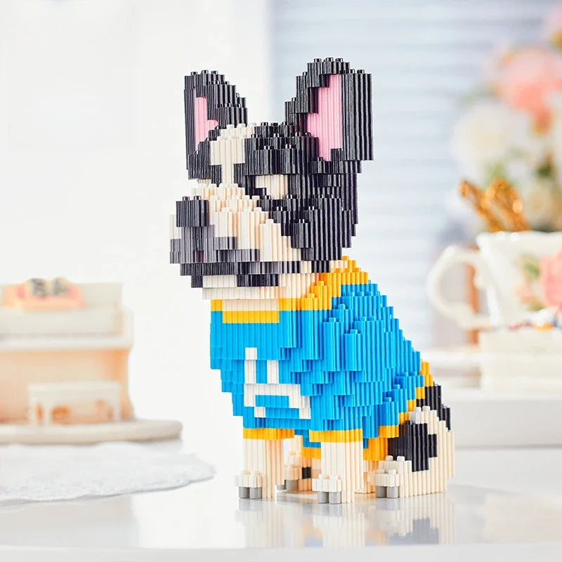 Bulldog mit T-Shirt | Bausteine