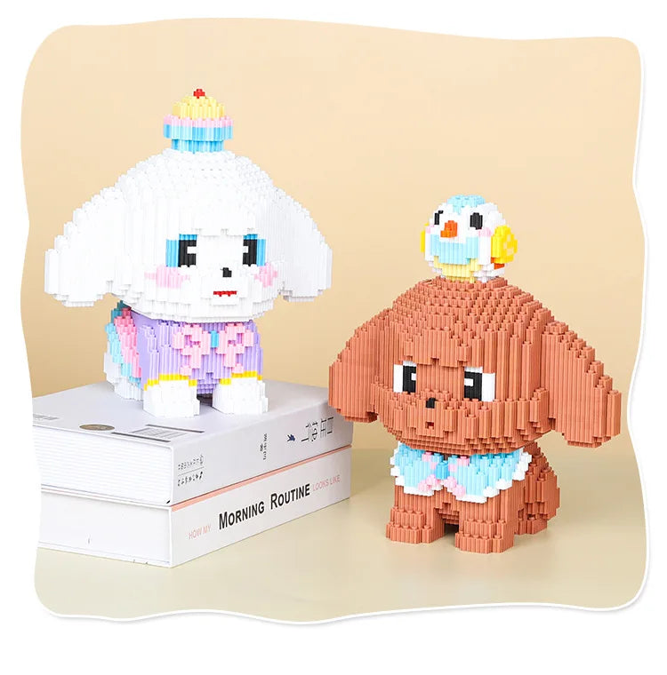 Welpe mit Vogel  | Bausteine