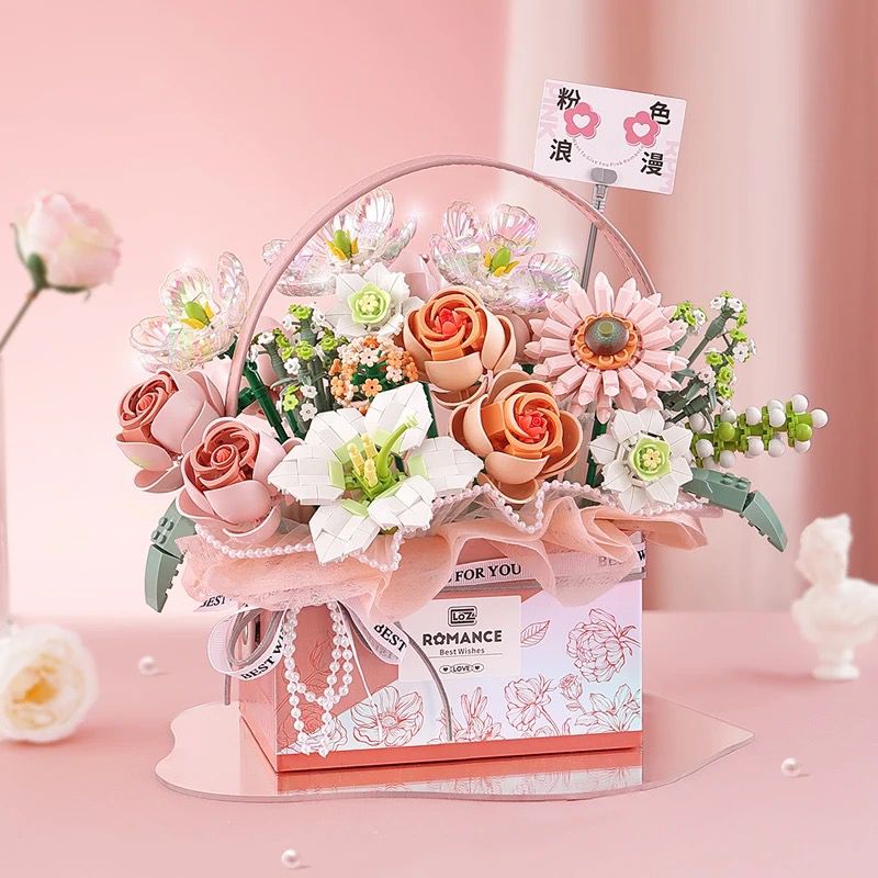 Rosa Rose Korb | Bausteine