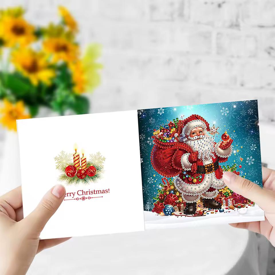 Weihnachtsmann Weihnachtskarten | 12 Stück | Diamond Painting