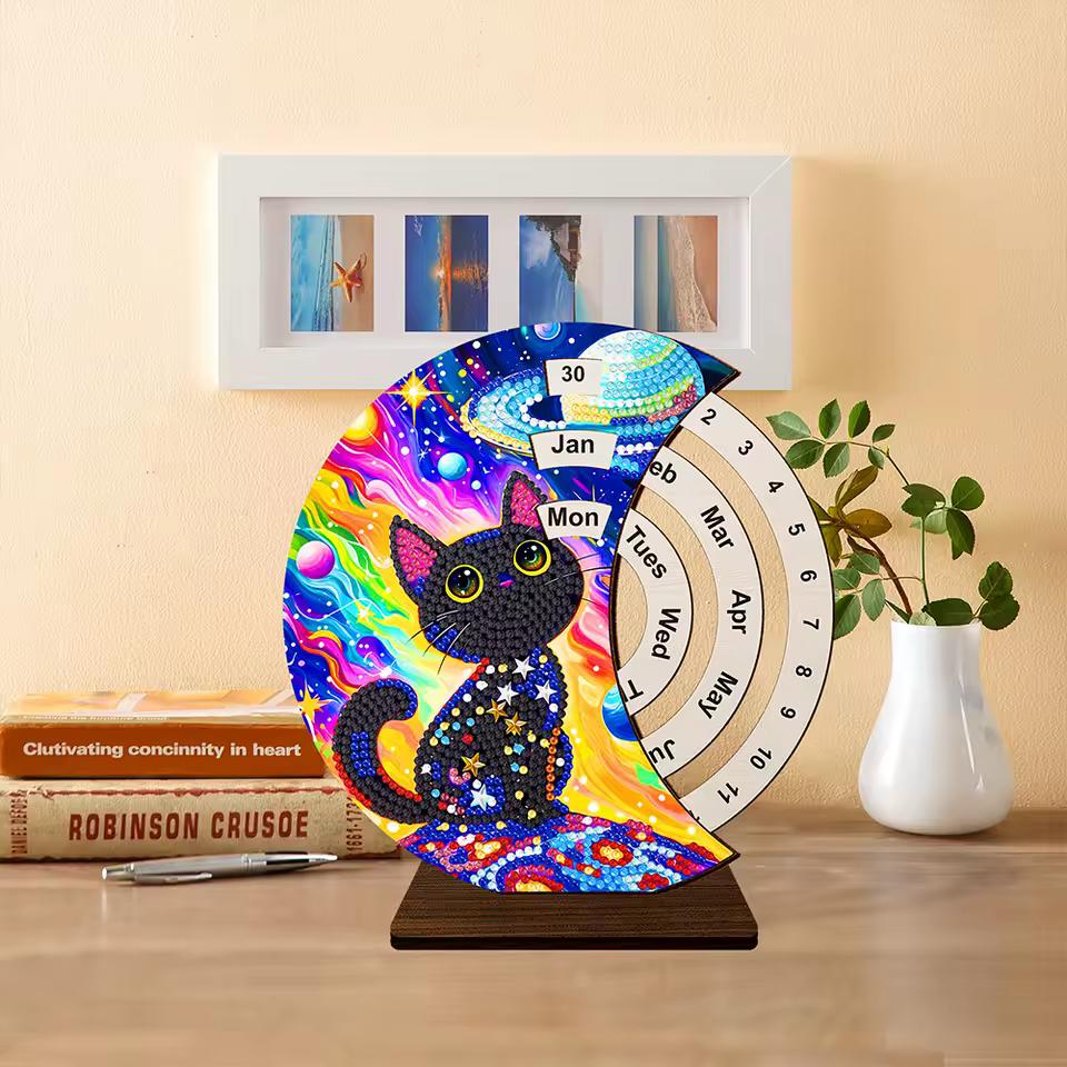 Schwarze Katze | Kalender | Diamond painting