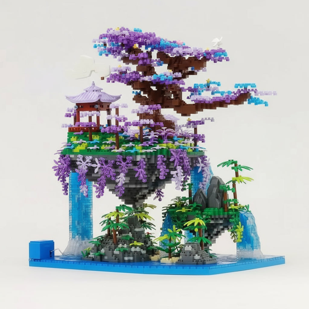 Bauminsel mit Wasserfall | Bausteine