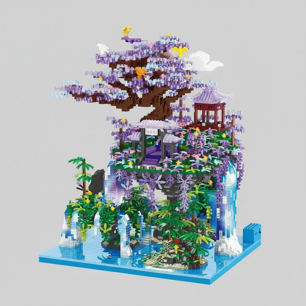 Bauminsel mit Wasserfall | Bausteine