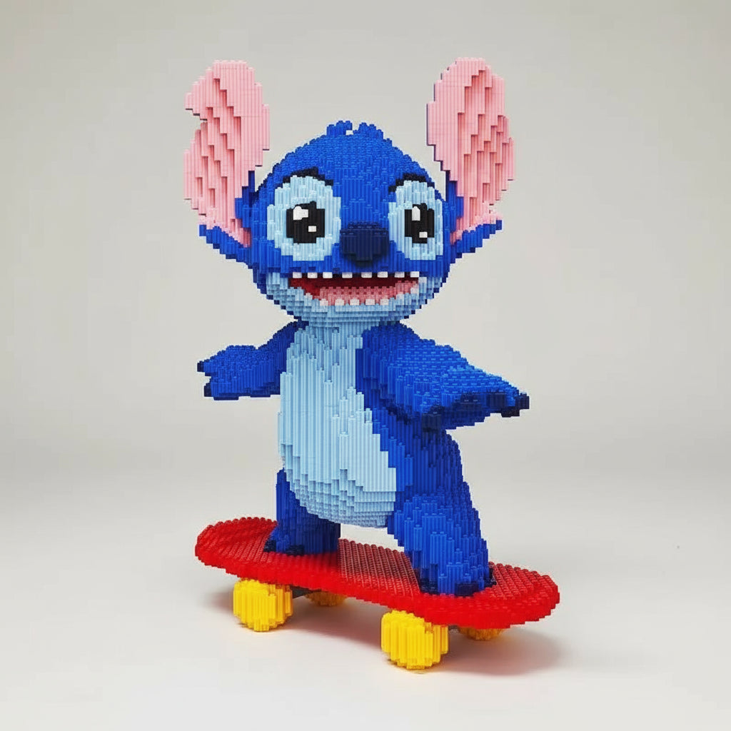 MEGA blaues Wesen auf Skateboard | Bausteine