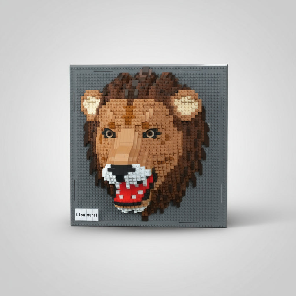 Löwe auf Bauplatte | Bausteine