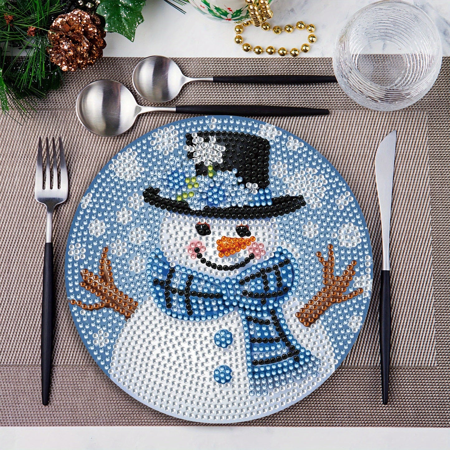 Schneemann Platzsets | 4 Stück | Diamond Painting