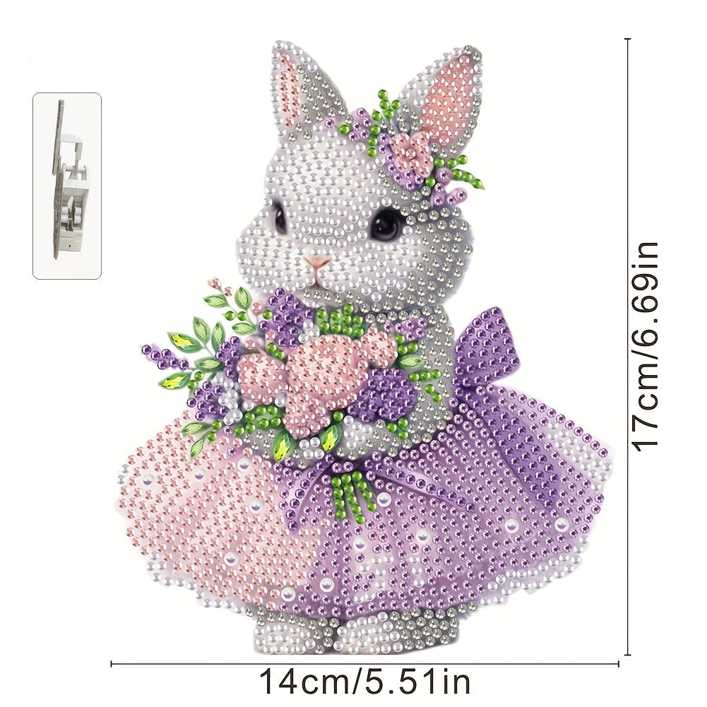 Bewegendes Kaninchen im Kleid | Diamond Painting