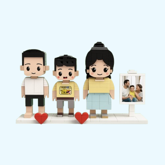 Eigenes Foto als Baustein-Figur – 3 Personen | Bausteine