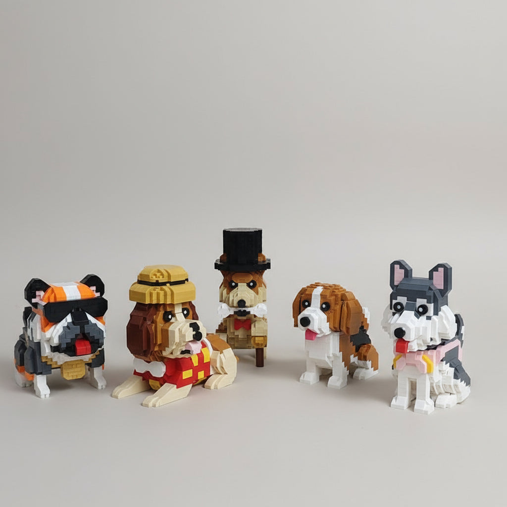 Bulldogge mit Sonnenbrille | Bausteine