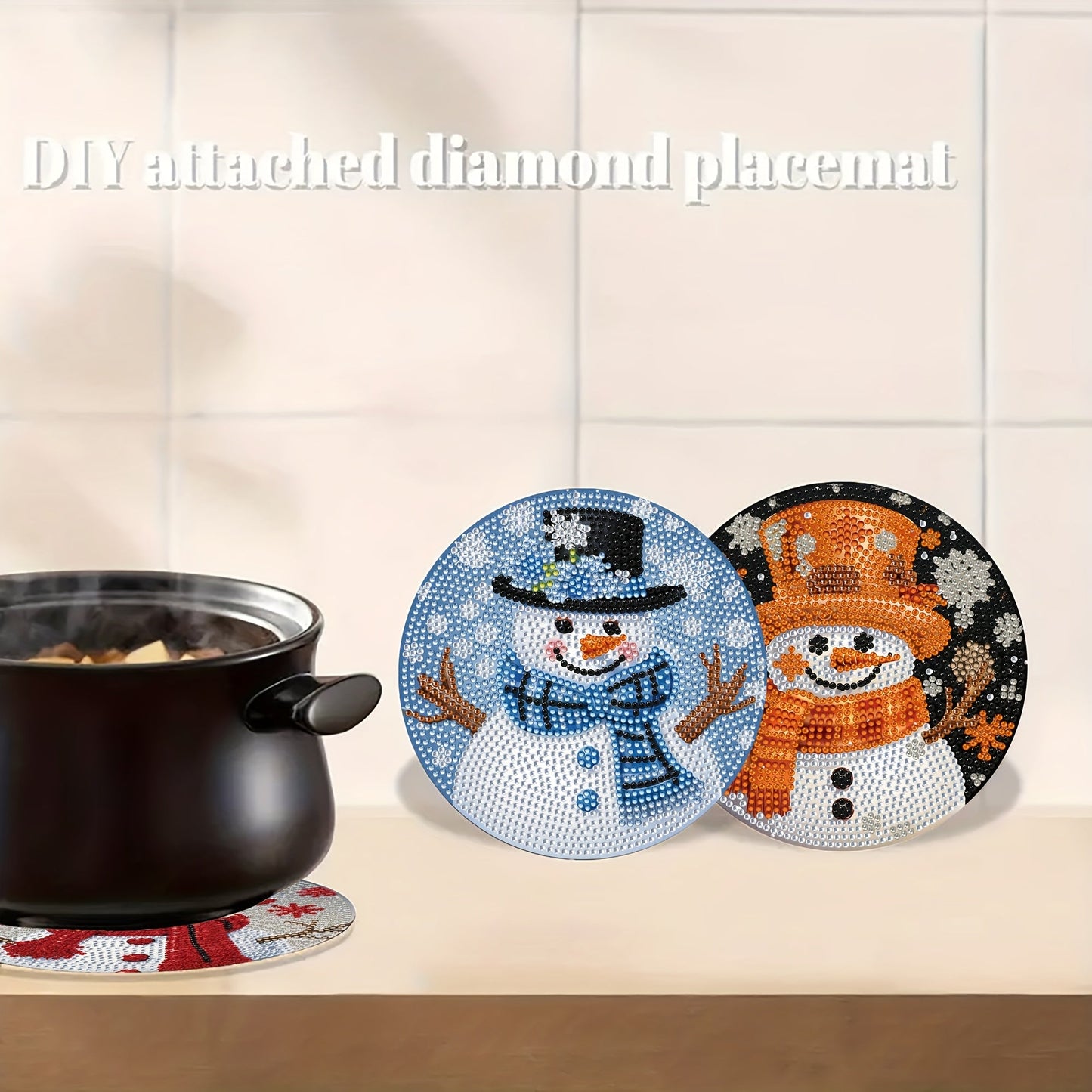 Schneemann Platzsets | 4 Stück | Diamond Painting