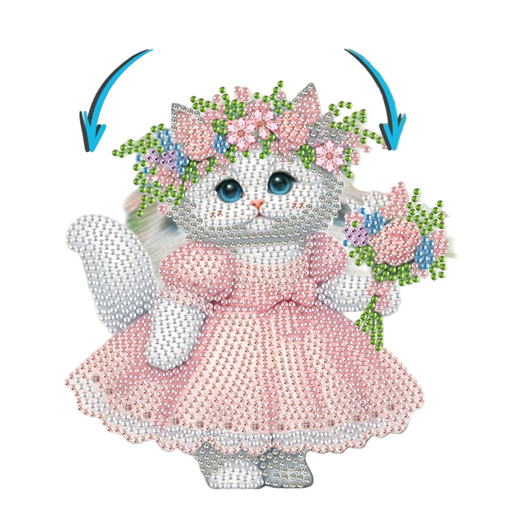 Bewegende Katze im Kleid | Diamond Painting