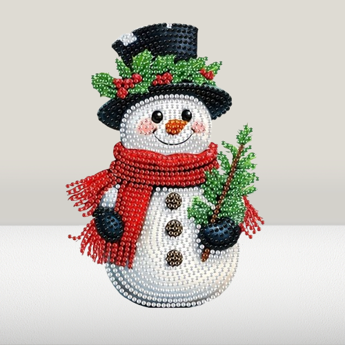 Bewegender Schneemann mit Hut | Diamond Painting