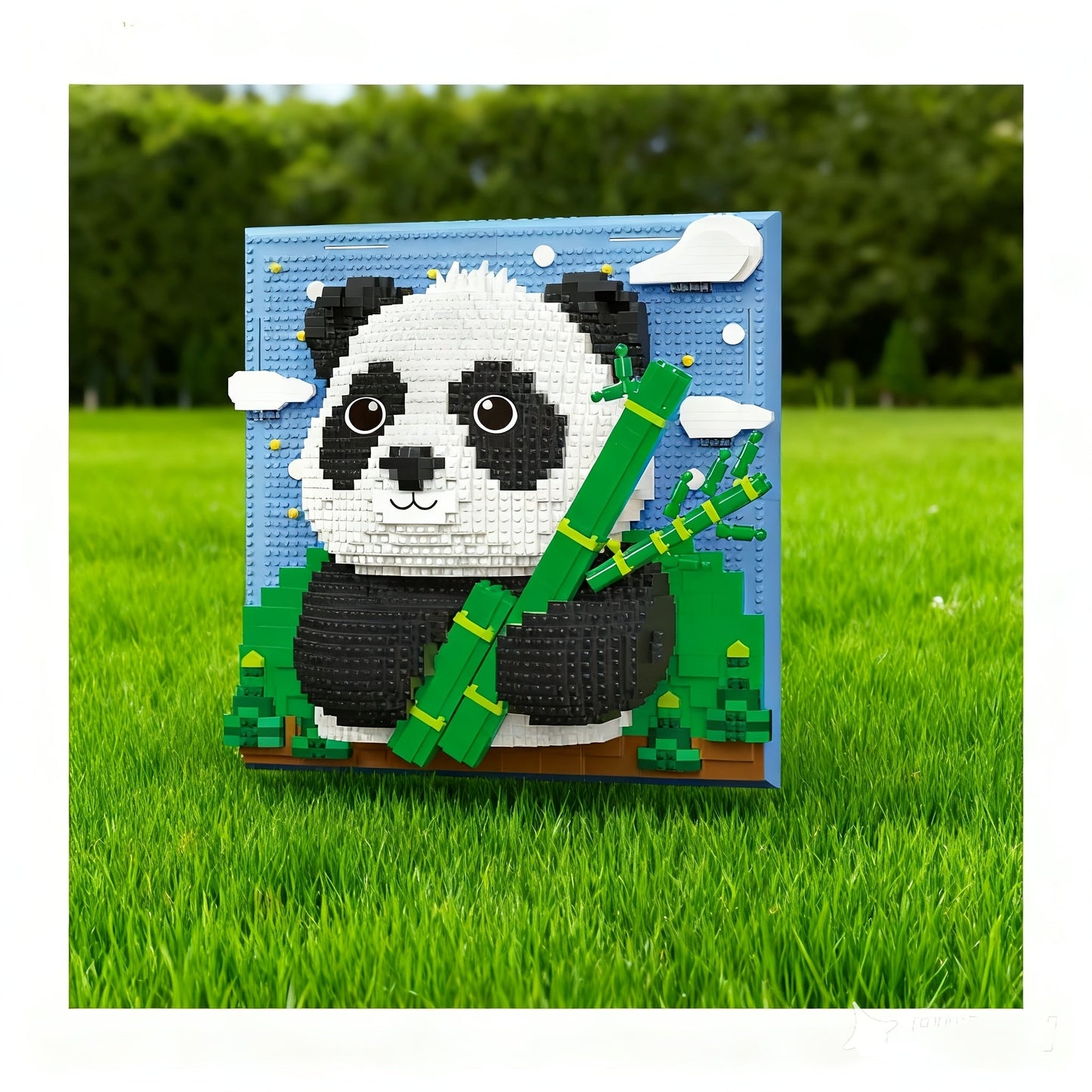 3D-Panda mit Gemälde | Bausteine