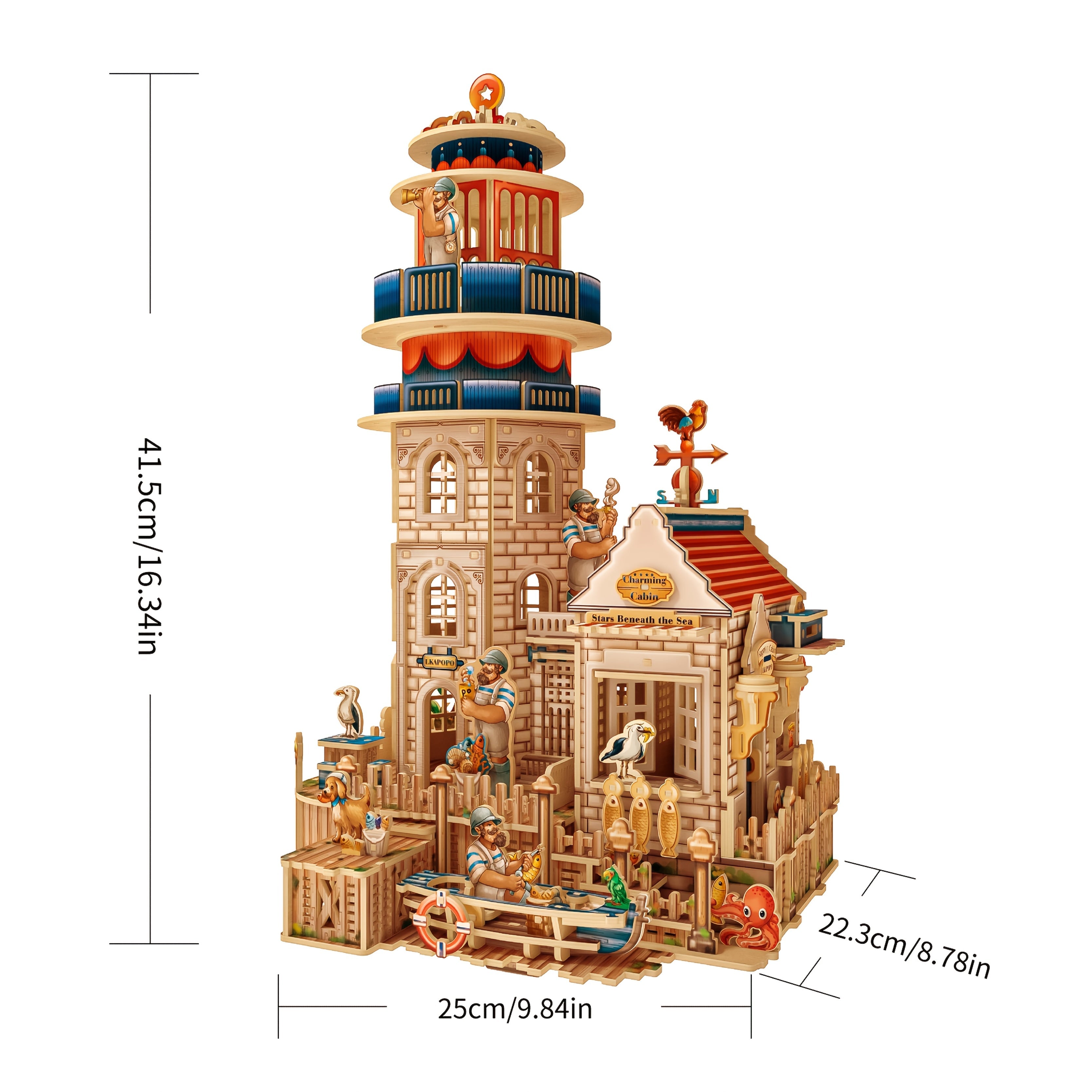 Leuchtturm mit Haus | 3D Puzzle