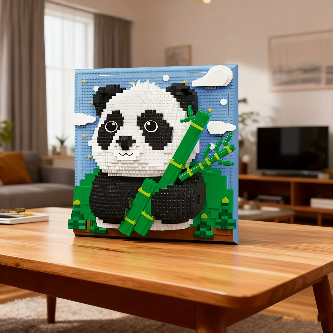 3D-Panda mit Gemälde | Bausteine