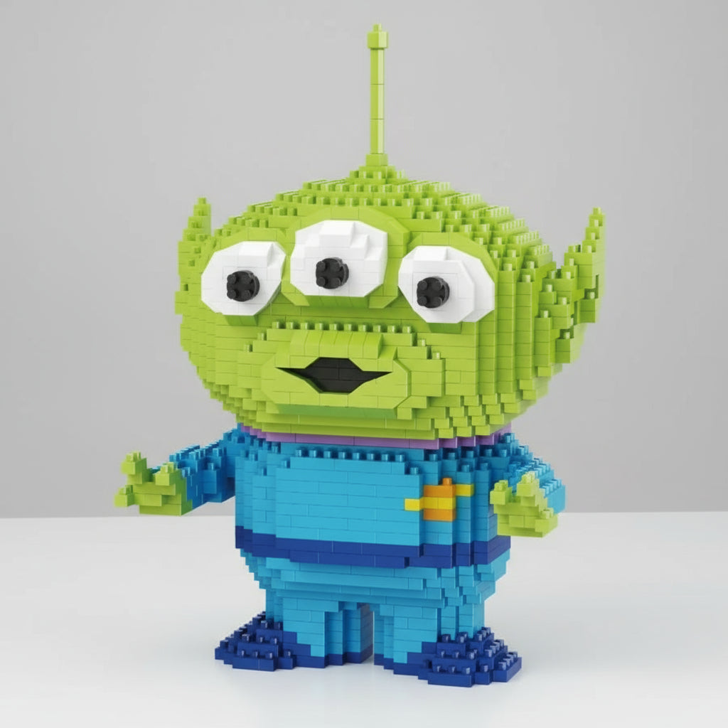 Grünes Monster mit 3 Augen | Bausteine