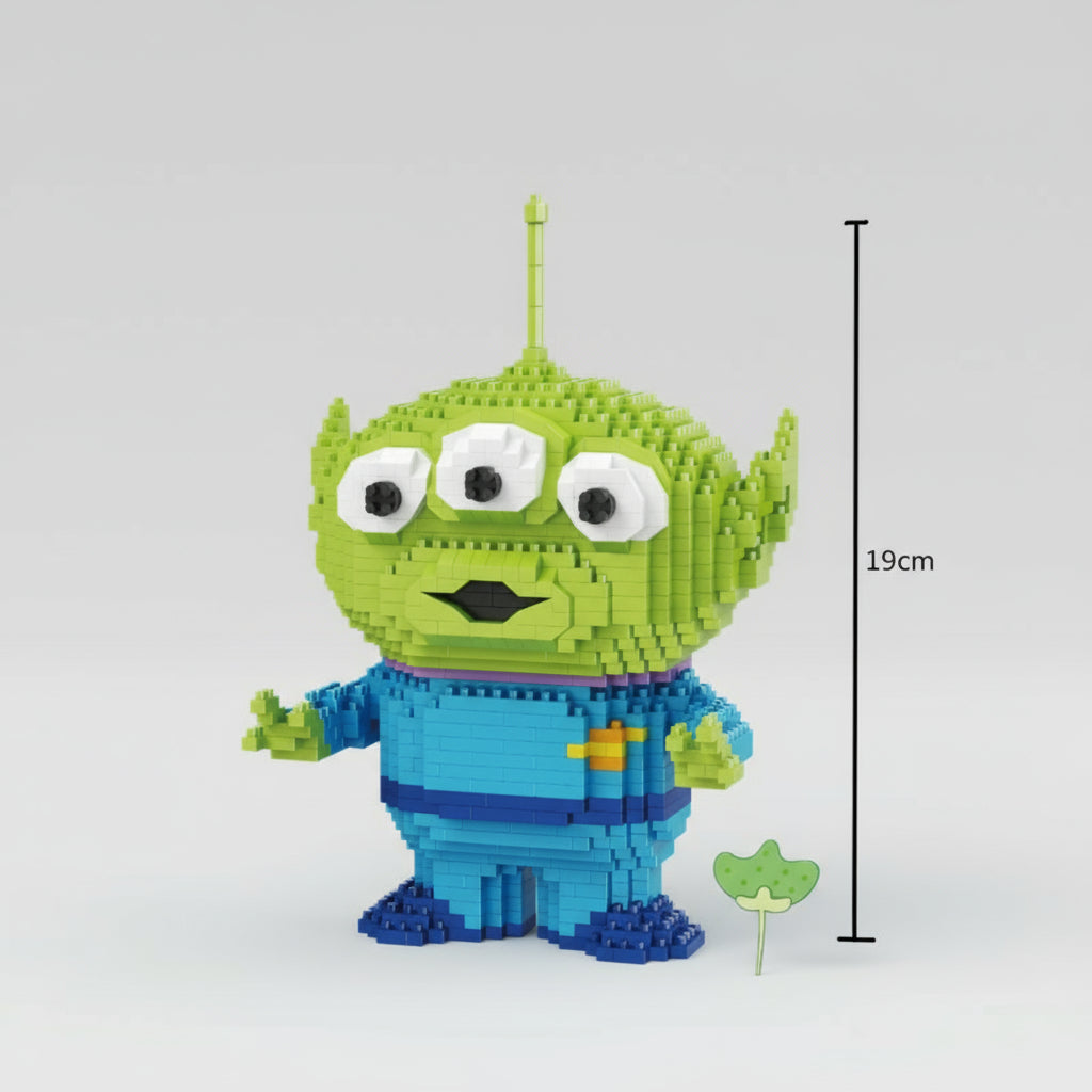 Grünes Monster mit 3 Augen | Bausteine