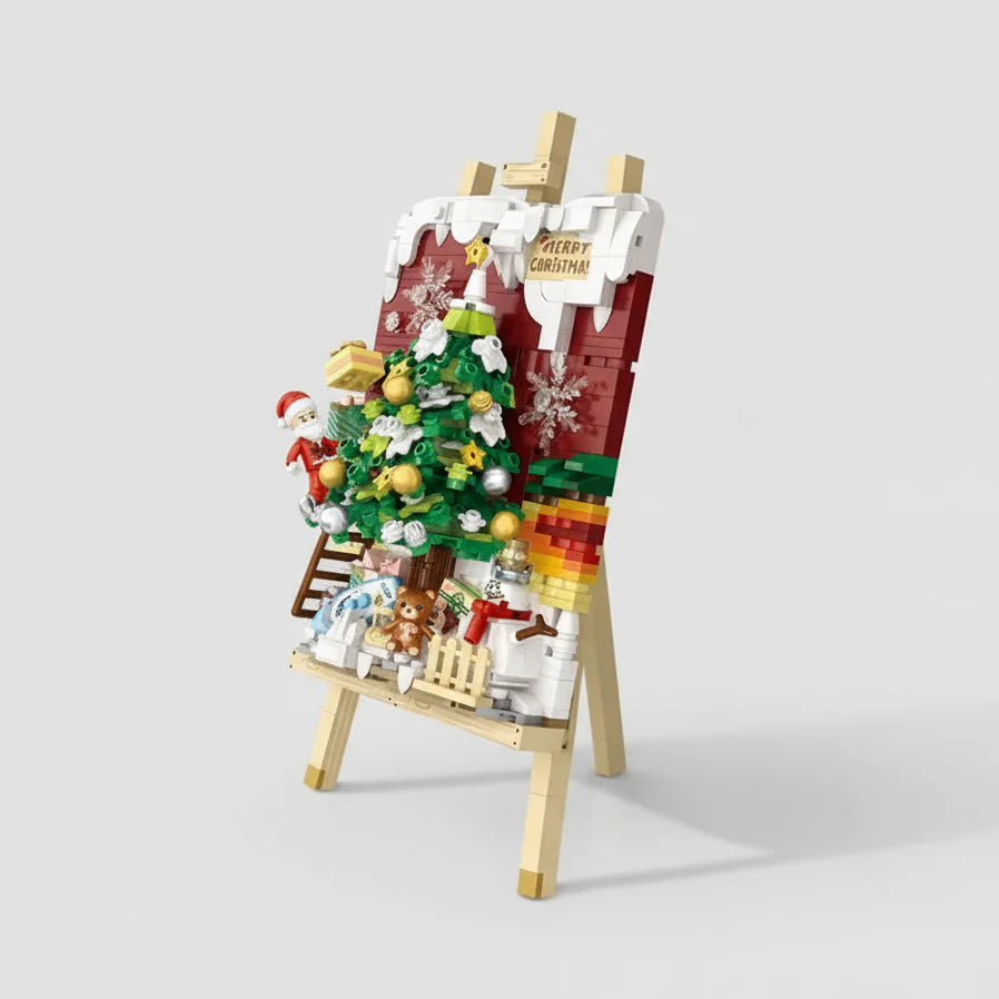 Kerst Schilderij Bouwblokjes