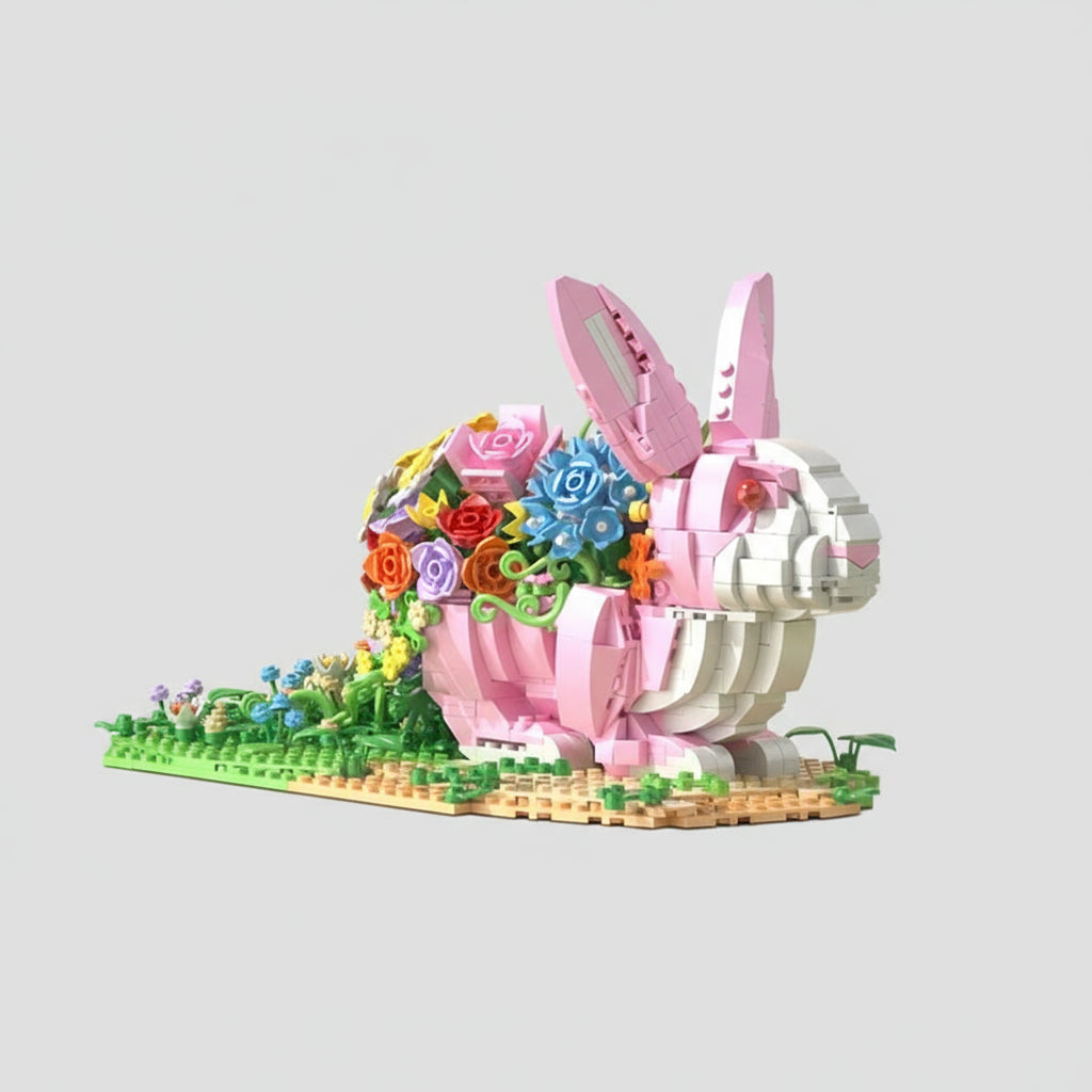 Kaninchen mit Blumen | Bausteine