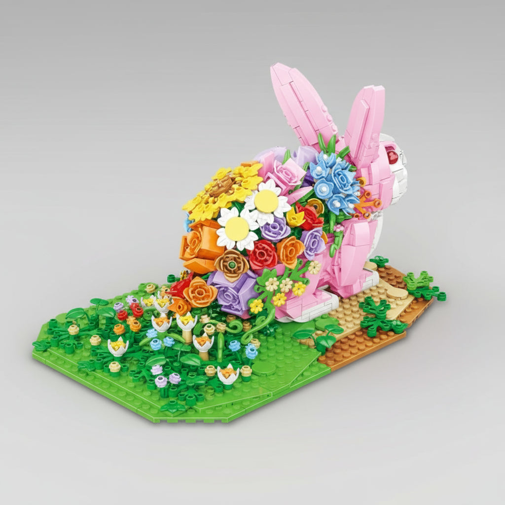 Kaninchen mit Blumen | Bausteine