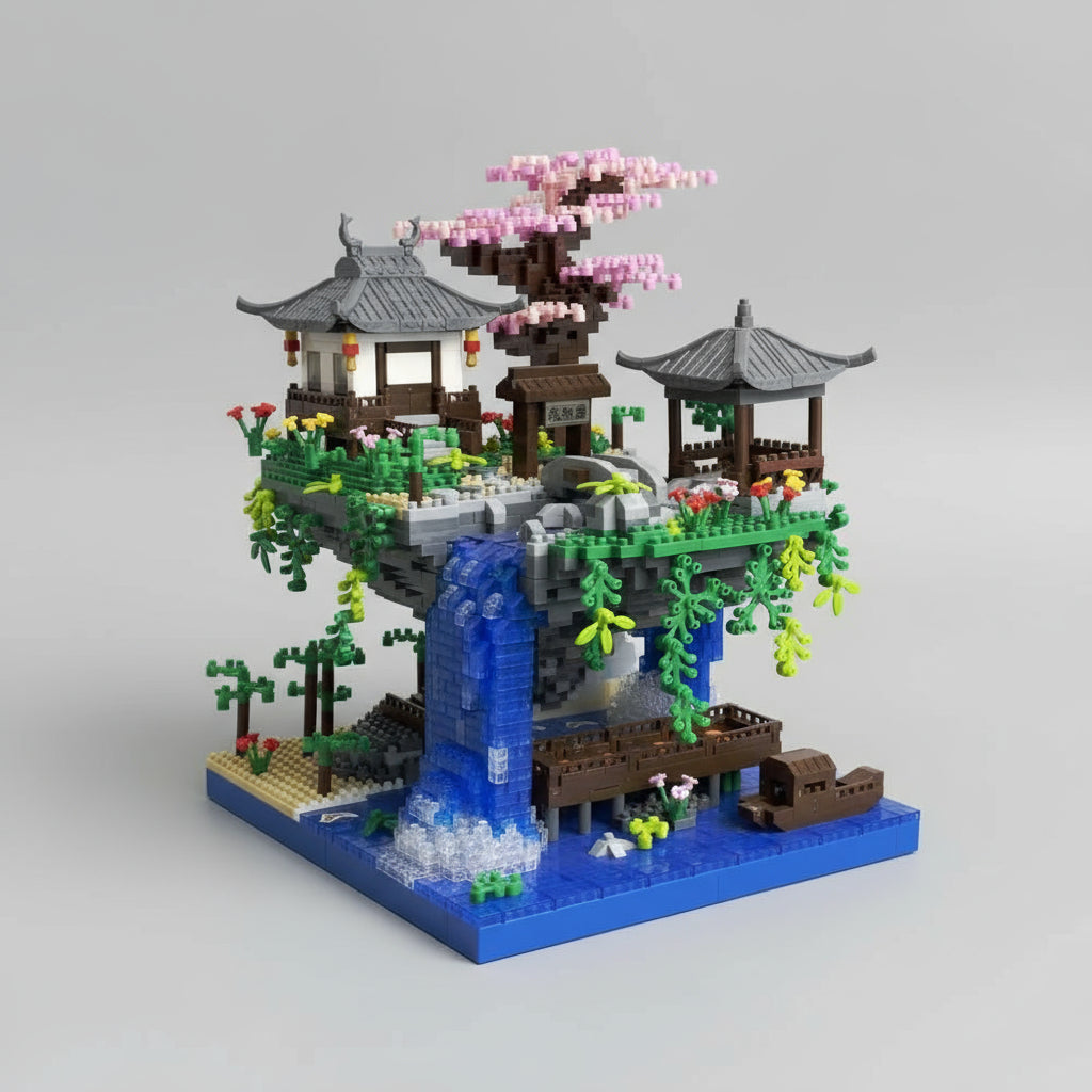 Baumhaus mit Wasserfall | Bausteine