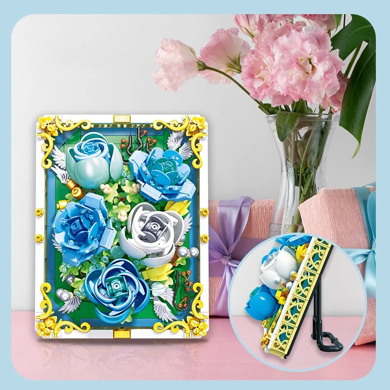 blaues Rosenbild | Bausteine