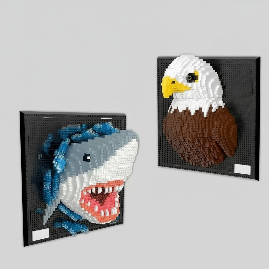 Hai auf Bauplatte | Bausteine