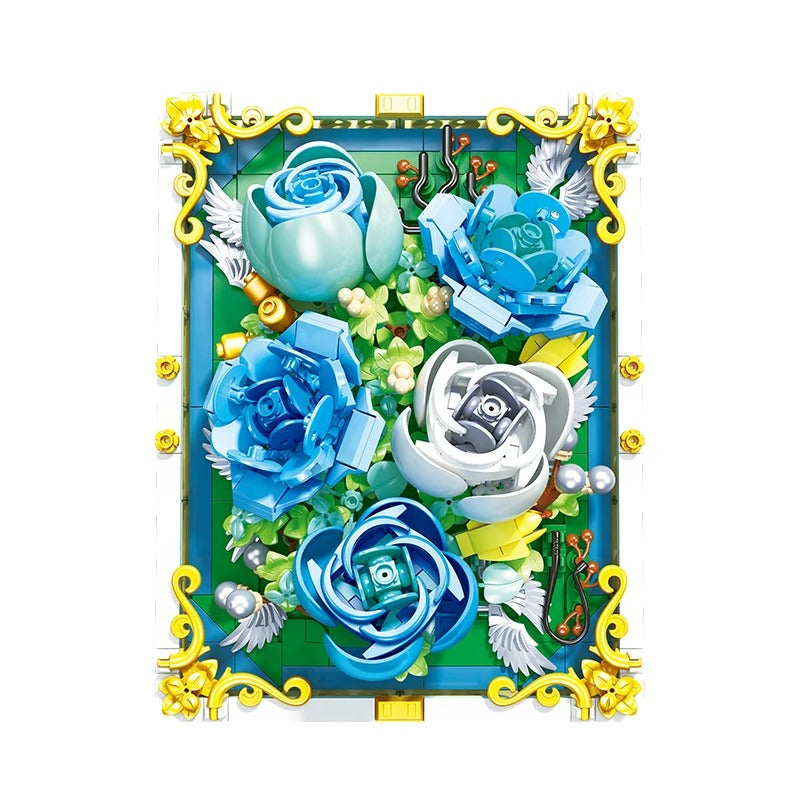 blaues Rosenbild | Bausteine