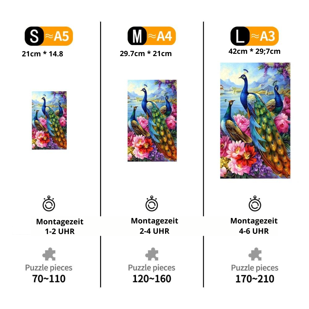 Pfauen | 2D Holzpuzzle