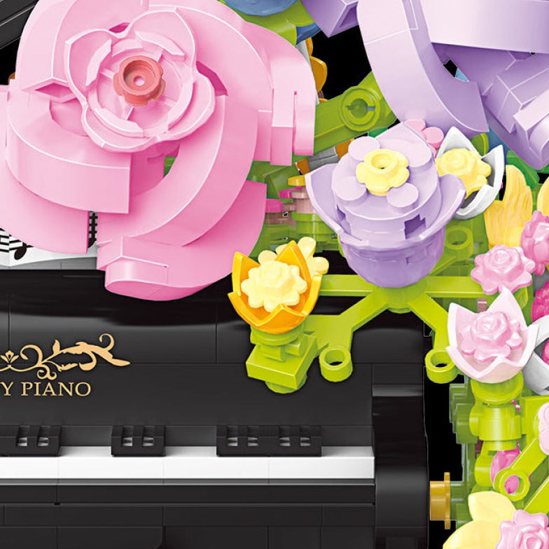 Klavier mit Blumen | Bausteine